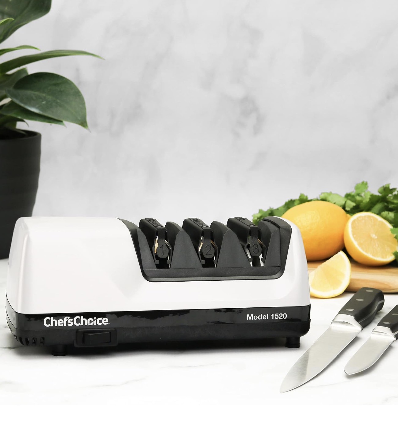 Chef sChoice AngleSelect Model 1520 Professional Electric Knife Sharpener in Brushed Metal (0115207)